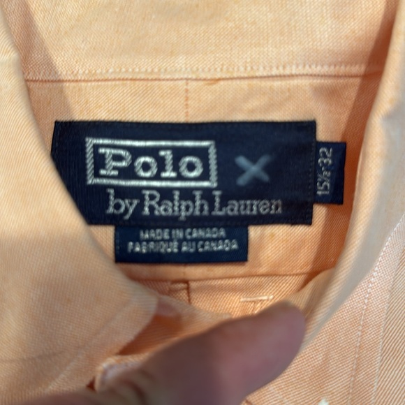 COPY - Vintage Ralph Lauren Men's Peach Button Down Shirt Med - Picture 7 of 7
